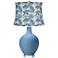 Secure Blue Palm Tree Shade Ovo Table Lamp