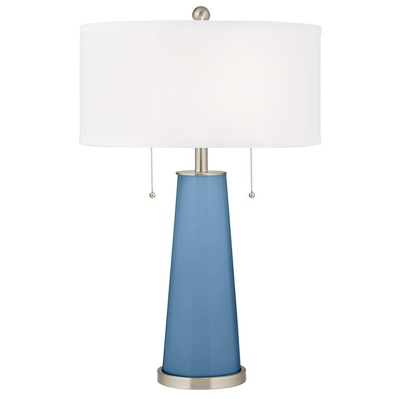 Image 2 Secure Blue Peggy Glass Table Lamp With Dimmer