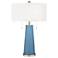 Secure Blue Peggy Glass Table Lamp With Dimmer