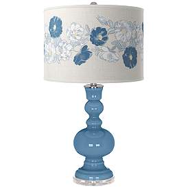 Image1 of Secure Blue Rose Bouquet Apothecary Table Lamp