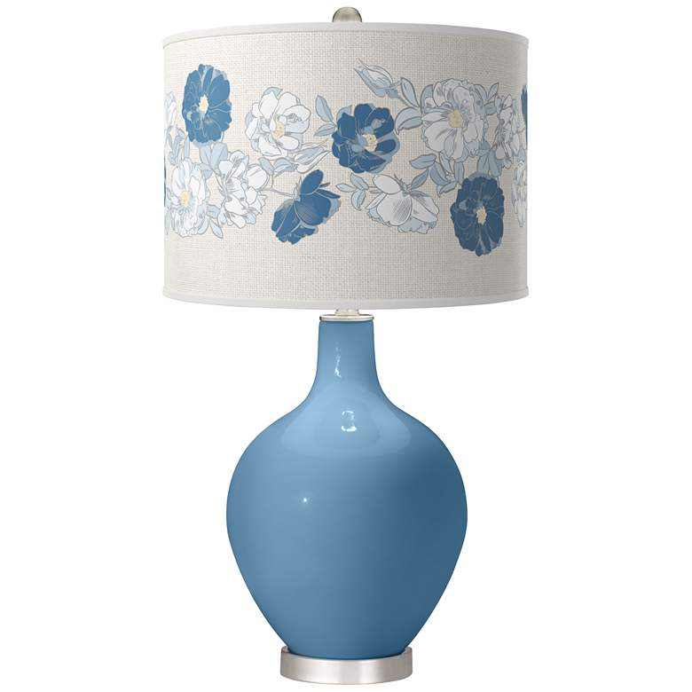 Image 1 Secure Blue Rose Bouquet Ovo Table Lamp