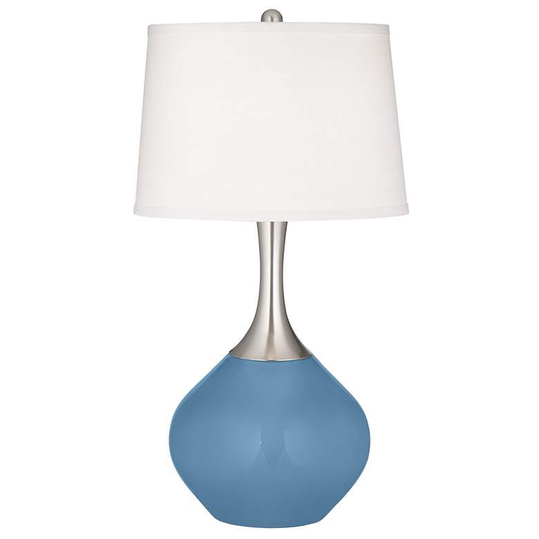 Image 2 Secure Blue Spencer Table Lamp with Dimmer