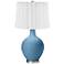 Secure Blue White Curtain Ovo Table Lamp