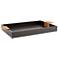 Sedford Graphite Leather Rectangular Tray with Handles