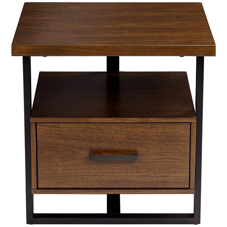 Sedley  22&quot; Wide Walnut 1-Drawer Modern End Table