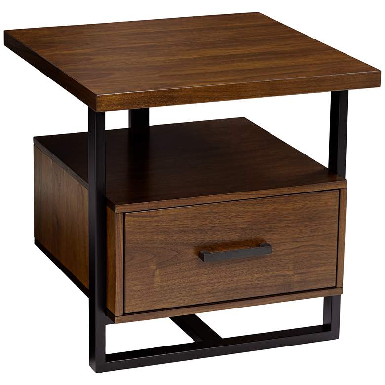 Sedley  22&quot; Wide Walnut 1-Drawer Modern End Table more views