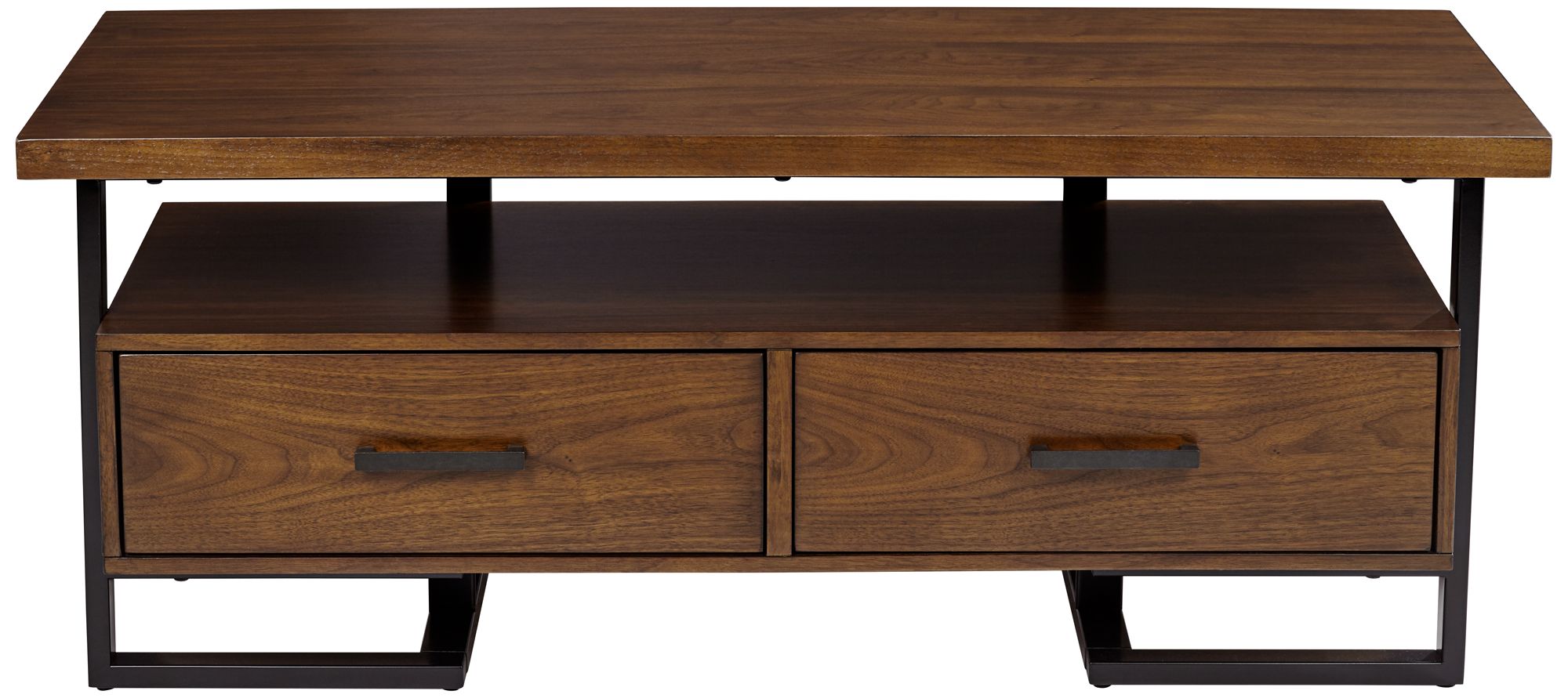 Sedley 48" Wide Walnut Veneer 2-Drawer Modern Coffee Table