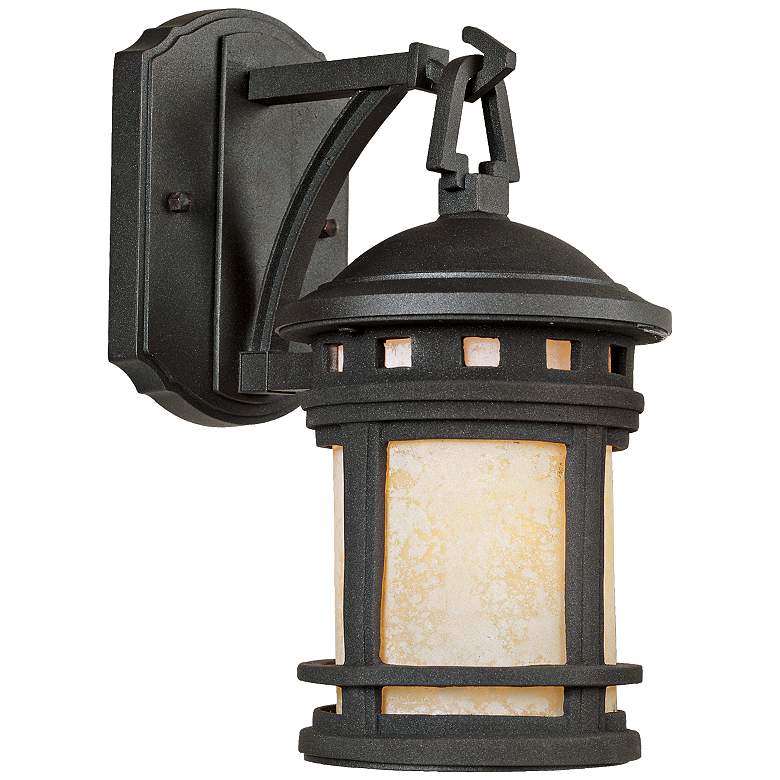 Image 1 Sedona 10 3/4" High Amber Glass Bronze Outdoor Wall Light
