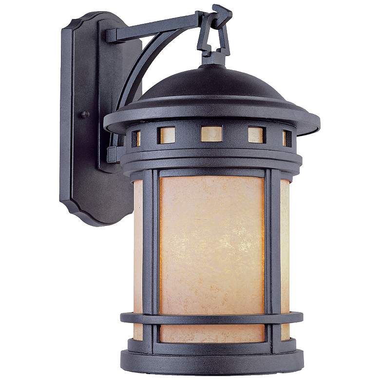 Image 1 Sedona 16 1/4" High Amber Glass Bronze Outdoor Wall Light