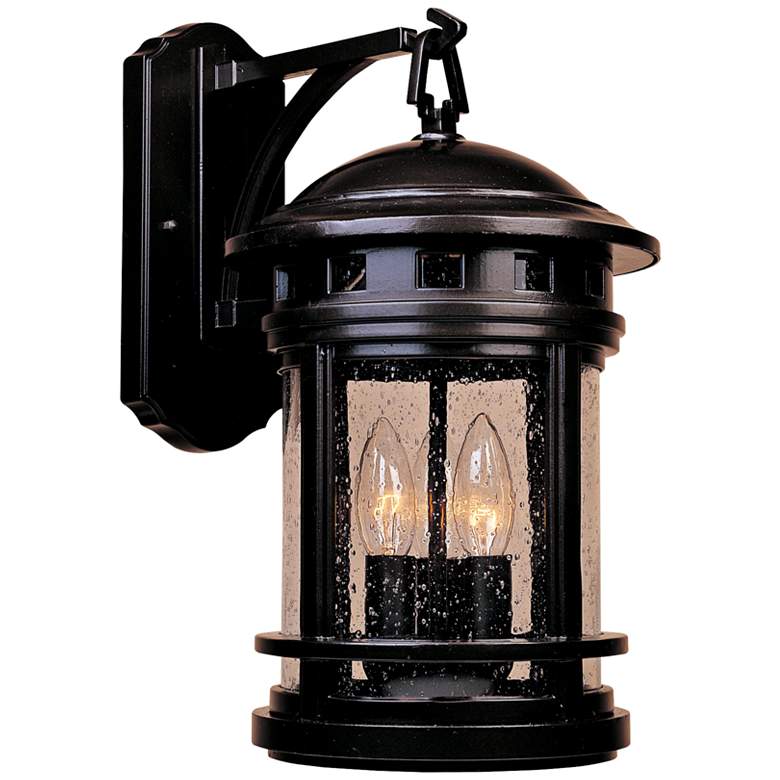 Image 1 Sedona 16 1/4" High Seedy Glass Bronze Outdoor Wall Light