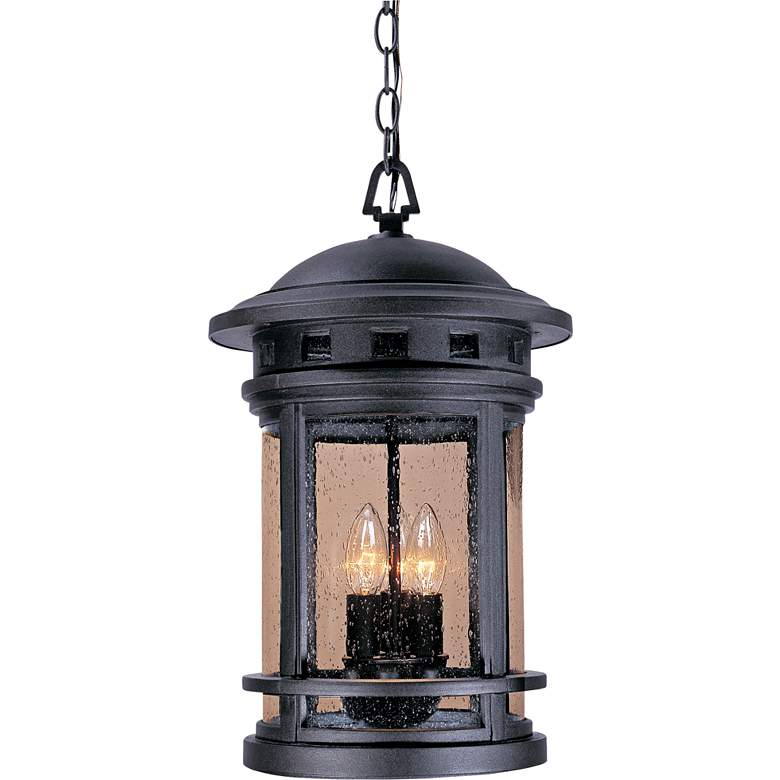 Image 1 Sedona 19 inchH Seedy Glass Bronze Outdoor Hanging Light