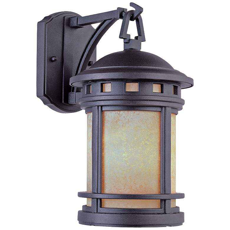 Image 1 Sedona 20 inch High Amber Glass Bronze Outdoor Wall Light