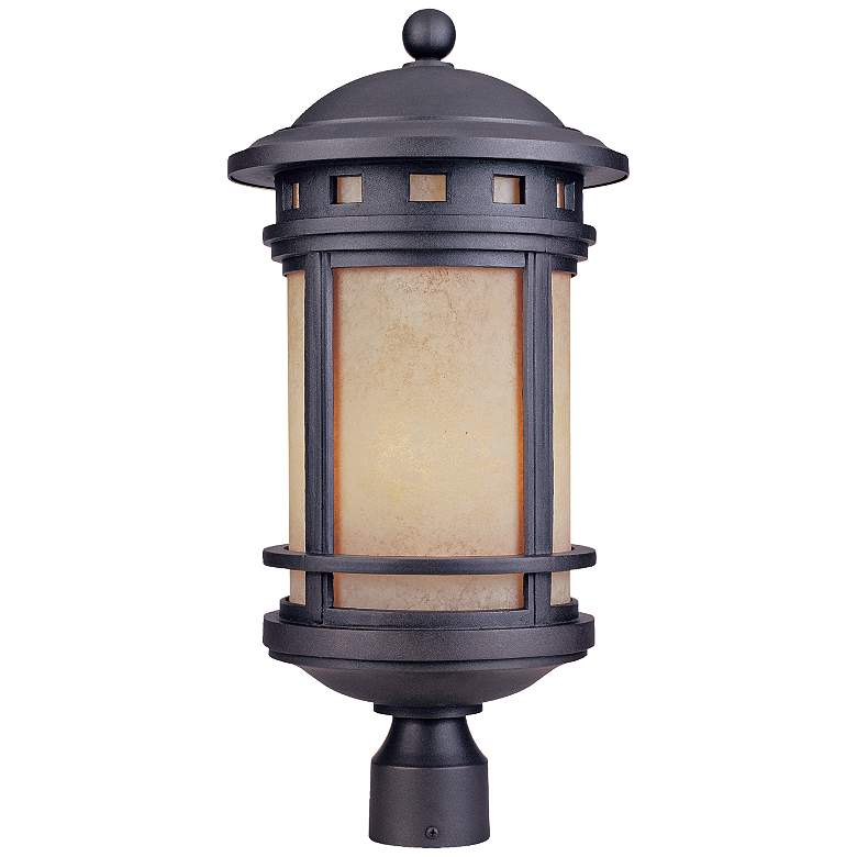 Image 1 Sedona 23" High Amber Glass Bronze Outdoor Post Light