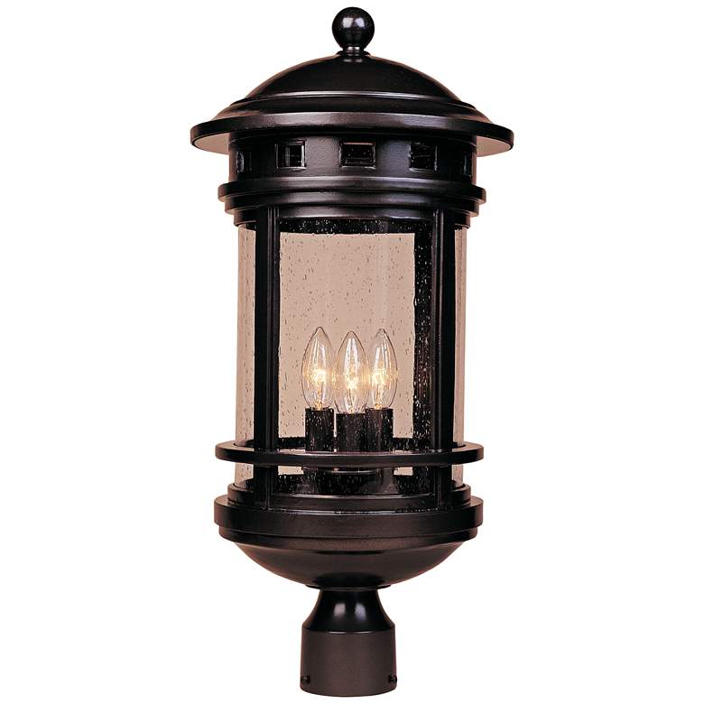 Image 1 Sedona 23" High Seedy Glass Bronze Outdoor Post Light