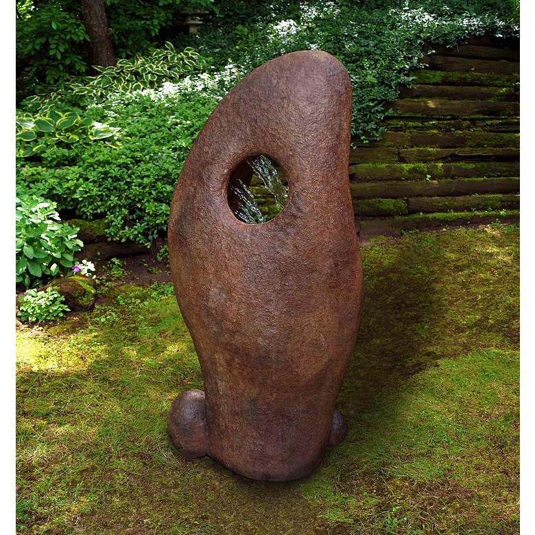 Image 2 Sedona 48" High Relic Lava Cast Stone Modern Fountain more views
