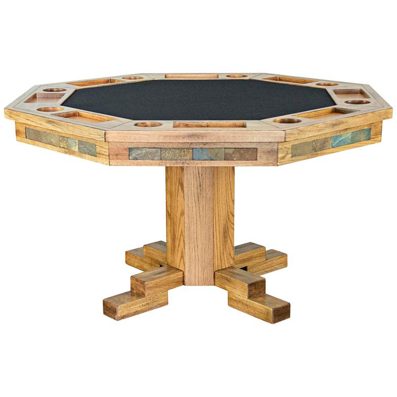 Image 1 Sedona 54 inch Wide Rustic Oak Wood Game Table