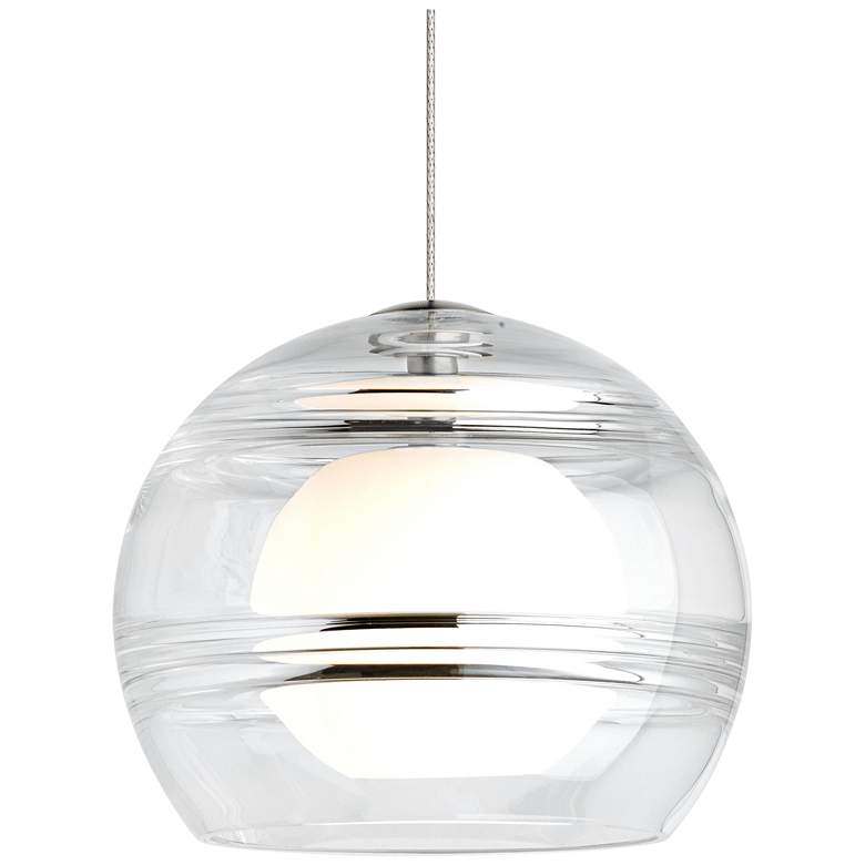 Image 1 Sedona 6 inch Wide Clear and Satin Nickle LED Mini Pendant