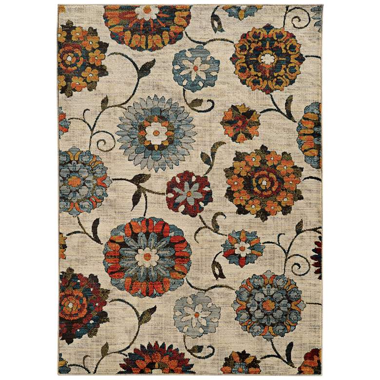 Image 1 Sedona 6361A 5&#39;3 inchx7&#39;6 inch Multi-Color Ivory Floral Area Rug