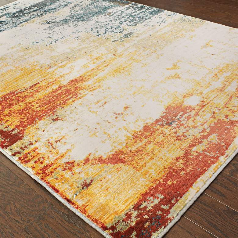 Image 3 Sedona 6365A 5&#39;3 inchx7&#39;6 inch Blue and Red Abstract Area Rug more views