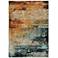 Sedona Blue and Red Abstract Area Rug