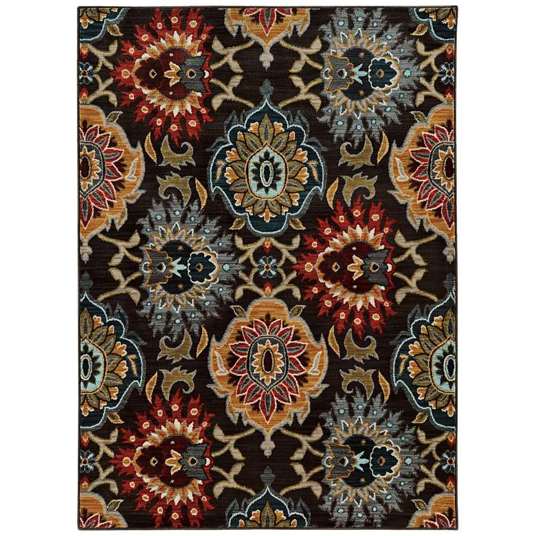 Image 1 Sedona 6369D 5'3"x7'6" Multi-Color Gray Floral Area Rug