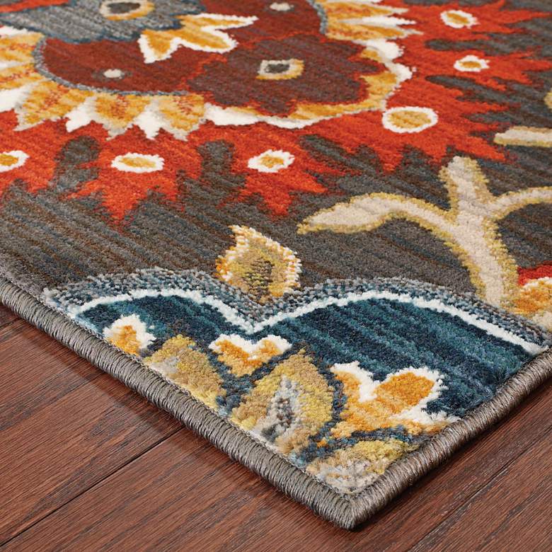 Image 2 Sedona 6369D 5&#39;3 inchx7&#39;6 inch Multi-Color Gray Floral Area Rug more views