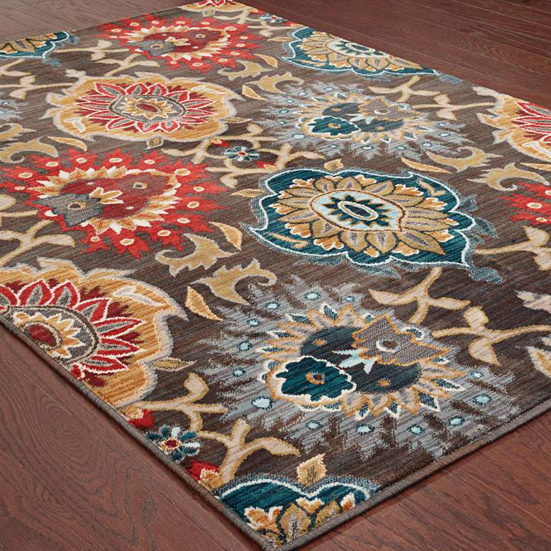 Image 3 Sedona 6369D 5&#39;3 inchx7&#39;6 inch Multi-Color Gray Floral Area Rug more views