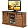 Sedona 65" Wide 2-Door Rustic Oak Wood TV Console