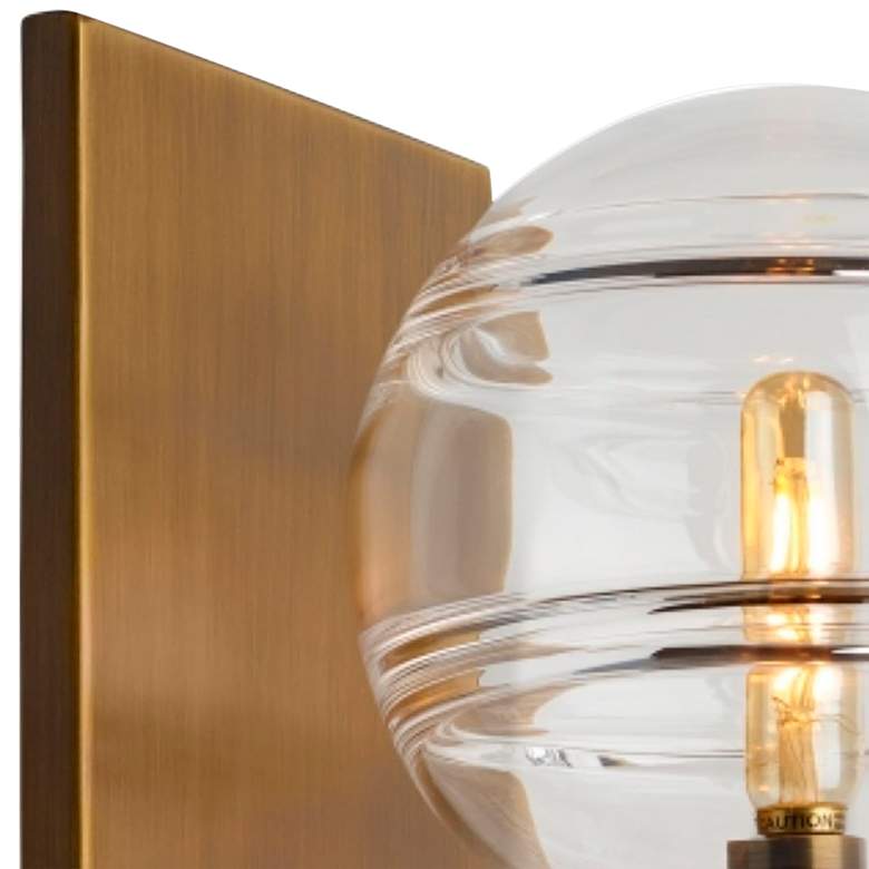 Image 3 Sedona 9" High Aged Brass with Clear Glass Wall Sconce more views