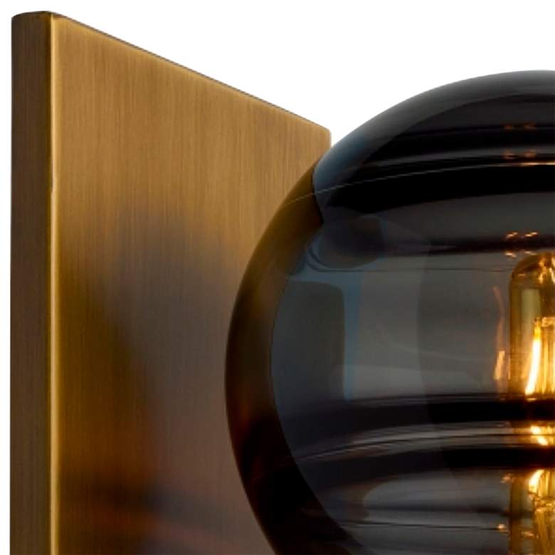 Image 2 Sedona 9" High Aged Brass with Smoke Glass Wall Sconce more views