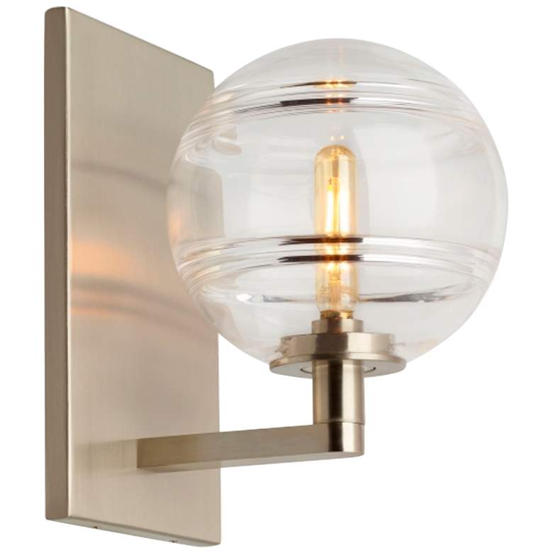 Image 1 Sedona 9 inch High Satin Nickel with Clear Glass Wall Sconce