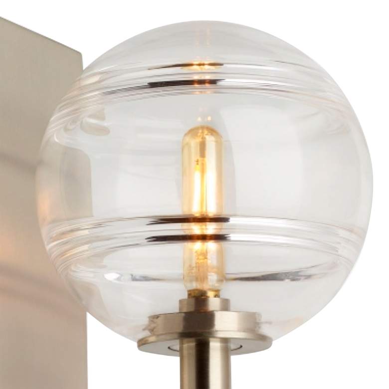 Image 2 Sedona 9" High Satin Nickel with Clear Glass Wall Sconce more views
