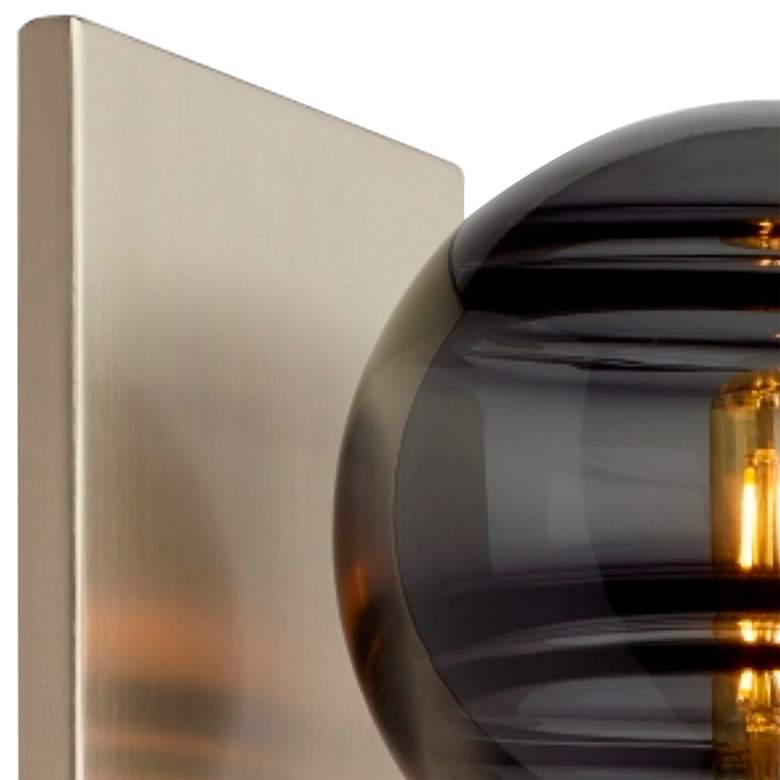 Image 2 Sedona 9 inch High Satin Nickel with Smoke Glass Wall Sconce more views