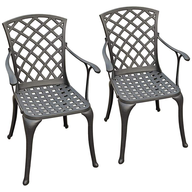 Image 1 Sedona Charcoal Black Outdoor Highback Armchair Set of 2