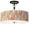 Sedona Giclee 16"W Black Semi-Flush Ceiling Light