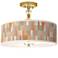Sedona Giclee 16"W Gold Semi-Flush Ceiling Light
