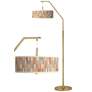 Sedona Giclee Warm Gold Arc Floor Lamp