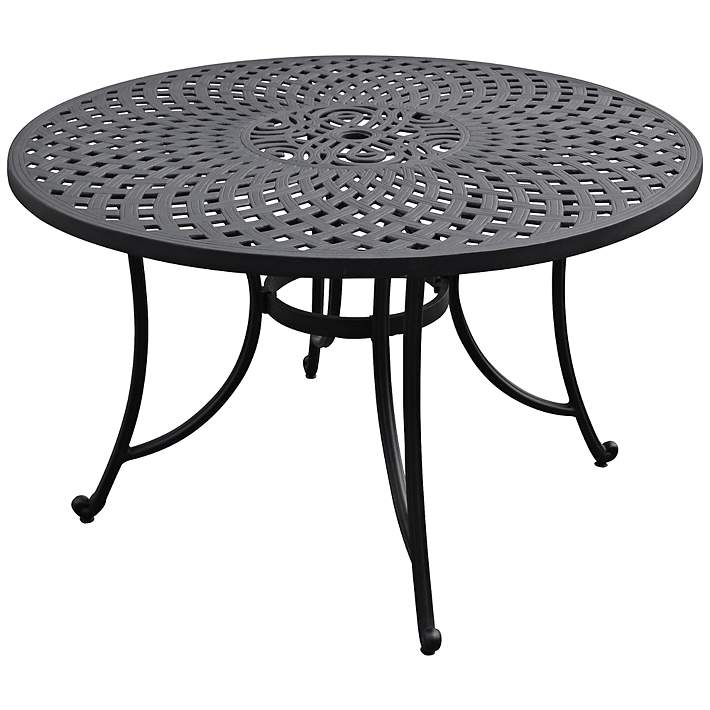 Large Charcoal Black Round Outdoor Dining Table - #7J993 Lamps Plus