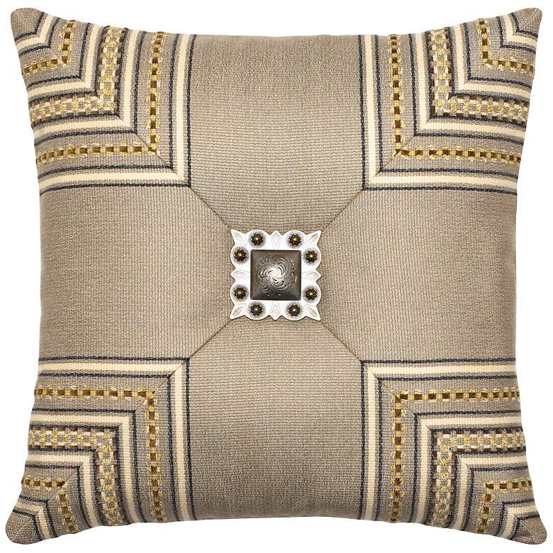 Image 1 Sedona Mitered Cross 19 inch Square Indoor-Outdoor Pillow