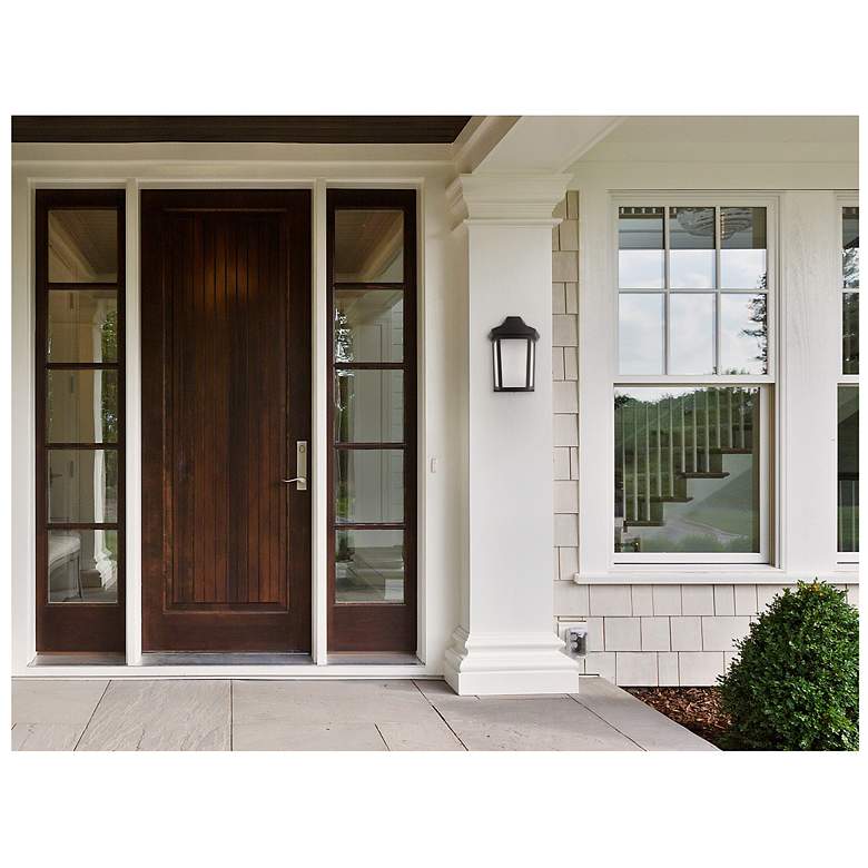 Image 2 Sedona Narrow 4000K LED Black Composite Outdoor Wall Light Frosted Lens more views