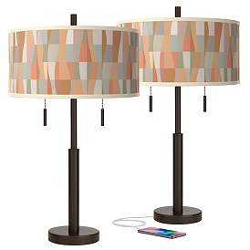 Image1 of Sedona Robbie Bronze USB Table Lamps Set of 2