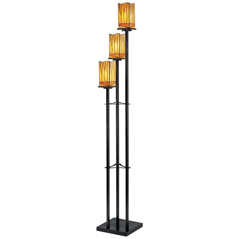 Image 2 Sedona Tiffany-Style 3-Tier Floor Lamp with USB Dimmer