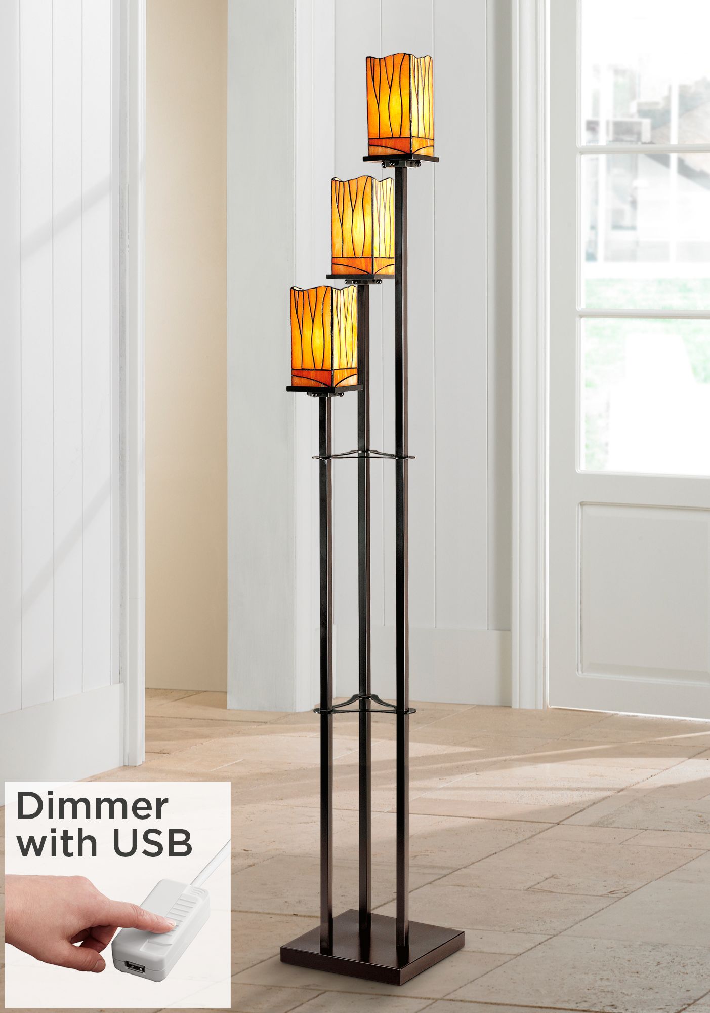 Three tier floor deals lamp