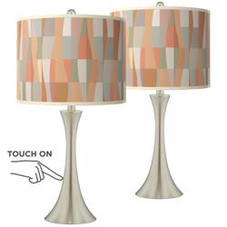 Sedona Trish Brushed Nickel Touch Table Lamps Set of 2