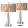 Sedona Vicki Brushed Nickel USB Table Lamps Set of 2