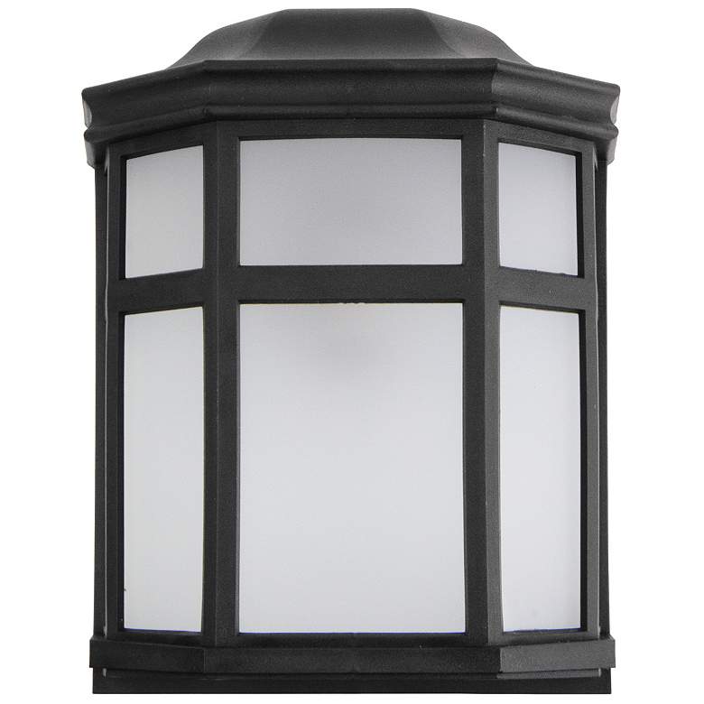 Image 1 Sedona Wide 3000K LED Black Composite Outdoor Wall Light Frosted Lens