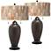 Sedona Zoey Hammered Oil-Rubbed Bronze Table Lamps Set of 2