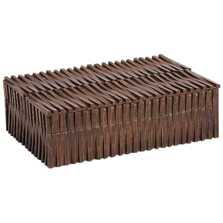 Image 1 See-Saw Flat Wash Brown 10 1/2" Wide Horn Decorative Box