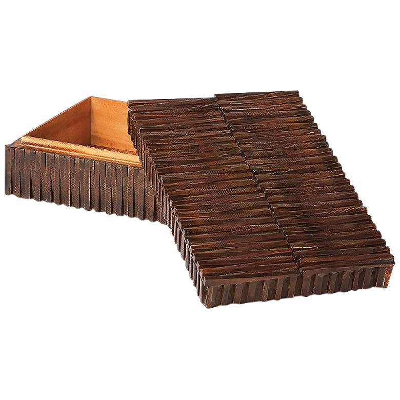 Image 2 See-Saw Flat Wash Brown 10 1/2" Wide Horn Decorative Box more views