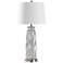 Seeded Clear Glass Table Lamp with White Styrene Shade